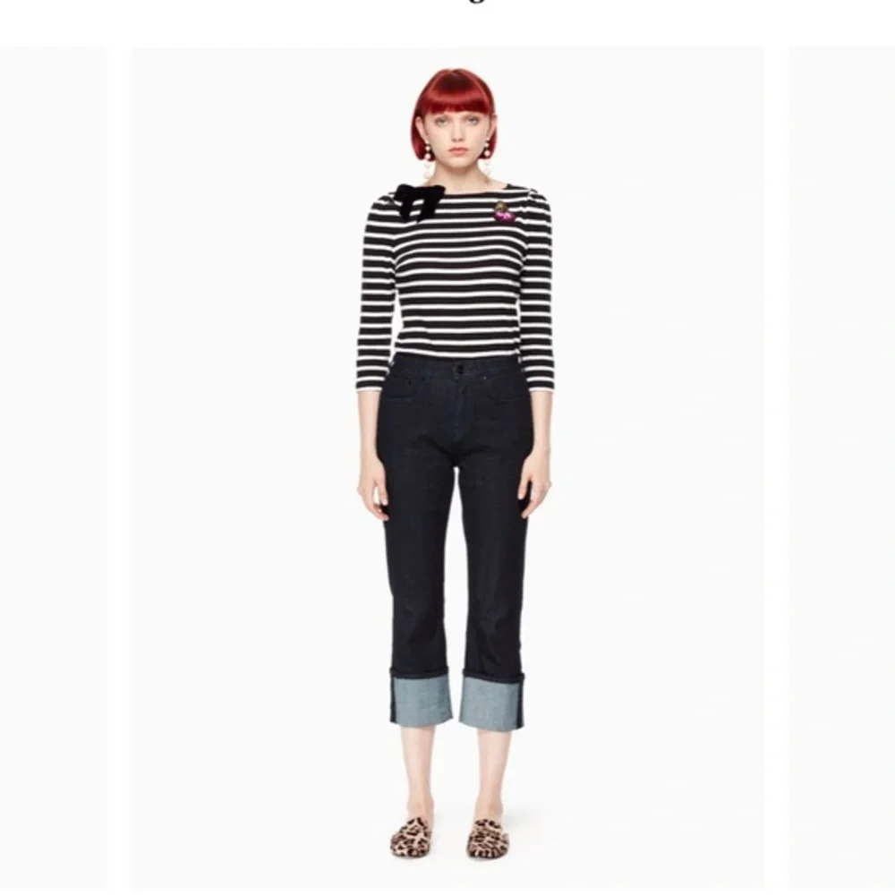 NEW Kate Spade dark cuffed denim jeans size 24